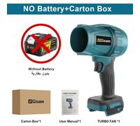 Ventilateur turbo sans fil et sans balais - Souffleur à main rechargeable 18V - Jet-Fan - Souffleur haute pression pour voiture, 200 m/s - Livré sans batterie ni chargeur