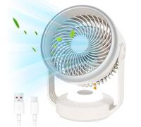 Ventilateur Ultra Silencieux,Portable Ventilateur,5400mah Ventilateur Circulateur d'Air Avec 4 Vitesses et Inclinaison Réglable
