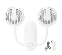 Ventilateur USB à Double Tête Électrique Rotatif à 360 ° Suspendu au Cou pour Voyage Extérieur PURIFICATEUR D'AIR - IONISATEU