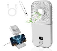 Ventilateur USB pliable Ibenzoa® – 4 vitesses, batterie 3000 mAh, sangle de transport, compact (16,9 x 8,1 x 1,5 cm), 140 g, pour intérieur et extérieur