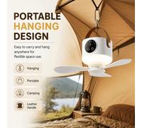 Ventilateur USB portable mini avec bande lumineuse et trépied, batterie longue durée, flux d'air puissant, fonction d'éclairage, fonctionnement silencieux, équipé d'un trépied, réglage 4 vitesses/lumi