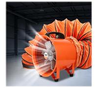 Ventilateur utilitaire de 8 à 20 pouces, ventilateur d'extraction industriel portable avec tuyau de conduit flexible de 16/33 pieds, ventilateur for ateliers, entrepôts(L 32FT,16insh)