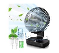 Ventilateurs Bureau Silencieux - 4500 mAh Rechargeable 2A, 4 Vitesses, Oscillation 120°, Écran LED - pour Bureau, Chambre, Bébé