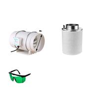 Ventilateurs centrifuges et jeu de filtres à air à charbon actif, disponibles en plusieurs tailles, circulation efficace de l'air, 4 pouces 200 mm 35 mm, 220V