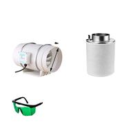 Ventilateurs centrifuges et jeu de filtres à air à charbon actif, disponibles en plusieurs tailles, circulation efficace de l'air, 5 pouces 200 mm 35 mm, 220V
