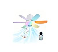 Ventilateurs De Plafond Avec Lampe Intégrée,Led Avec Lumière RGB Dimmable,Ampe Ventilateur Plafond E27 Interface,Télécommande Et Haut-Parleur Bluetooth,3 Vitesses 3 Minuter,Plafonnier Ventilateur (C)