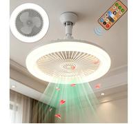 Ventilateurs de plafond avec lumières, 3 températures de couleur réglables et 3 vitesses de ventilation télécommandée à culot E27
