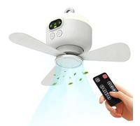 Ventilateurs de plafond avec lumières et télécommande, ventilateur de camping portable, ventilateur de plafond de camping, 8000 mAh, ventilateurs de tente avec lumière LED, minuteur à lames amovibles