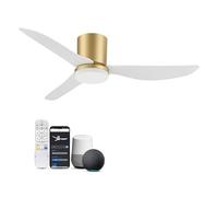 Ventilateurs de plafond intelligents de 106,7 cm avec lumières et télécommande, ventilateur de plafond discret à commande vocale via l'application Alexa WiFi, ventilateurs de plafond encastrés
