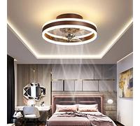 Ventilateurs de plafond LED modernes avec lampes, plafonnier réversible silencieux à intensité variable avec ventilateur 6 niveaux de vitesse du vent, éclairage du ventilateur pour salon, ch