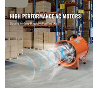 Ventilateurs industriels - 585W - Ventilateur - Ventilateur d'extraction - Extracteur industriel - et soufflant - Portatif