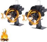 Ventilateurs pour poêle à bois - Lot de 2, à 5 pales, silencieux et économes en énergie, accessoires pour poêle à bois, adaptés aux poêles à bois et aux cheminées