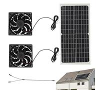 Ventilateurs Solaires D'Extérieur 16 watts étanche puissant silencieux | Ventilateur Solaire Double De Camping Avec Panneau Pour Maison Serre Poulailler Abri De Jardin Camping Chenil Grenier Ateli