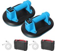 Ventouse à vide - Ventouse électrique - Capacité de levage de 260 kg - 2 pièces - Batterie de 4000 mAh - Pour le verre, le carrelage, la pierre et le bois - Gris