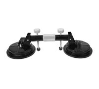 Ventouse Double pour Carrelage, Verre et Marbre, Poignée Antidérapante | Alliage D’aluminium et Caoutchouc, Fermeture des Joints, Usage Chantier sur Surfaces Lisses, Noir Argenté