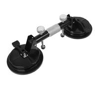 Ventouse Double pour Carrelage, Verre et Miroirs, Alliage D'aluminium Noir | Force Horizontale 130kg, Charge Oblique 120kg, Caoutchouc, Adsorption Rapide, Manipulation