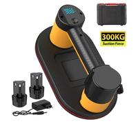 Ventouse électrique pour le vide – Plaque d'aspiration pour verre et carrelage – Capacité de charge de 300 kg – Écran intelligent – 4000 mAh – 2 batteries