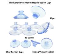 Ventouses à tête de champignon en PVC, 22/30/40/50mm, ventouse transparente, forte ventouse sous vide, ventouse en verre pour cuisine/salle de bains/voiture 10PCS 22mm