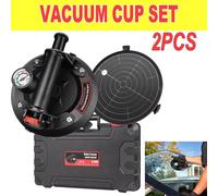 Ventouses à vide - Ventouses pour verre - Lot de 2 - 20,3 cm - Indicateur de pression - Force de traction de 200 kg par ventouse - Noir