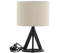 Venture Home - Lampe à poser en hevéa et lin Kona Noir Noir