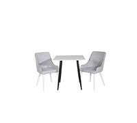 Venture Home Plaza & Polar Table à Manger avec Chaises, Blanc/Gris Clair, 75 x 75 cm 75 cm