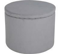Venture Home - Pouf rond avec rangement en velours côtelé Dunken Gris G