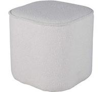 Venture Home - Pouf rond en polyester teddy Piff Blanc G