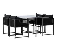 Venture home salon de jardin table + chaises - Noir