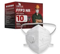 VENTUX SAFETY EQUIPMENT Masque FFP3 avec Valve - 10 Pièces Pliable | Protection Poussière Certifié CE | Filtration 99%