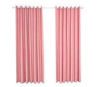 Venus valink Black-Out Rideau Fenêtre Traitement Thermique Isolé Solide Œillet Assombrissant pour Séjour Chambre Maison Décoration, 2 Panneaux, Super Doux Oeillet - Rose, 100cm x 250cm