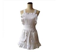 Venus valink Style Japonais Élégant Coton Salopette Tablier Soubrette Dentelle Pull Déguisement Ruche Bavoir Tabliers, Serveuse Cosplay Tablier, Baking Cuisine pour Femme Filles, Nettoyage Accessoire