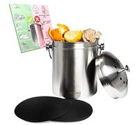 Poubelle à Compost - Seau de cuisine pour déchets organiques VeoHome. Inoxydable, solide, 4,9L, et filtre anti-mauvaise odeur