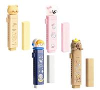 VEOIRXU 4 Pièces Mignons Caoutchoucs Avec Recharges Rétractable Gomme De Bear Ours Petit Chien Capybara Gomme Push-Pull Pour Enfants Étudiants Écrivant Pour Fournitures Scolaires De Bureau (4 Styles)