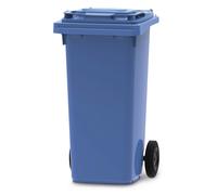 Vepa Bins Conteneur poubelle mobile 2 roues - 120 litres prise frontale - Bleu