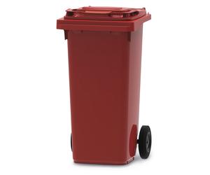Vepa Bins Conteneur poubelle mobile 2 roues - 120 litres prise frontale - Rouge