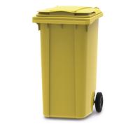 Vepa Bins Conteneur poubelle mobile 2 roues - 240 litres prise frontale - Jaune