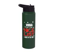 Vera On The Nice List Nom de Noël amusant Vera Stainless Steel Insulated Water Bottle