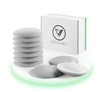 VERAMET® Butée Murale de Poignée Autocollante Butoir Adhesif Rond Butee Bumper Mural pour Protection Amortisseur Portes de Placard Cuisine Salle Bain Bureau Arrêt Lot de 10 60 mm Argent -PG-078