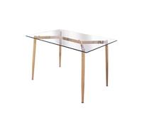 VERANA - Table Repas Rectangulaire Plateau en Verre