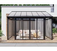 Vente-unique - Véranda en Aluminium et Polycarbonate avec Protection UV - 12,5 m² - Anthracite - Mathilda