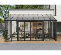 Véranda en aluminium et polycarbonate avec protection UV - 19,99 m² - anthracite - MATHILDA