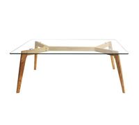 VERANE - Table Basse Rectangulaire Plateau Verre