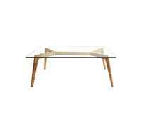 VERANE - Table Basse Rectangulaire Plateau Verre