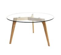 VERANE - Table Basse Ronde Plateau Verre