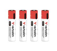 Verbatim AAA USB-C Rechargeable Batteries (par 4)