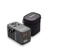 Verbatim Adaptateur de Voyage GaN UTA-06 100W, Adaptateur Universel avec 2 Ports USB-C et 2 Ports USB-A, Charge Rapide, Prise Universelle, utilisable dans Le Monde Entier, Noir, 100-250V
