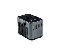 Verbatim Adaptateur de Voyage Universel UTA-03 avec 2 Ports USB-A et 3 Ports USB-C pour Ordinateur Portable, téléphone Portable, Appareil Photo, etc. 100-250 V