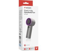 Verbatim Cool’n’Go Ventilateur à main 8 W (L x l x H) 59.8 x 61.6 x 155.8 mm avec batterie, affichage LED