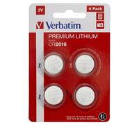 Verbatim Piles bouton CR2016 Lithium 3V 80 mAh Lot de 4