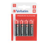 VERBATIM Piles alcalines AA Premium I 1,5 V I AA-LR6 Mignon I Piles Mignon AA I Piles pour lecteur MP3, appareil photo, télécommande, rasoir et bien plus I Pile alcaline Premium I 4 pièces